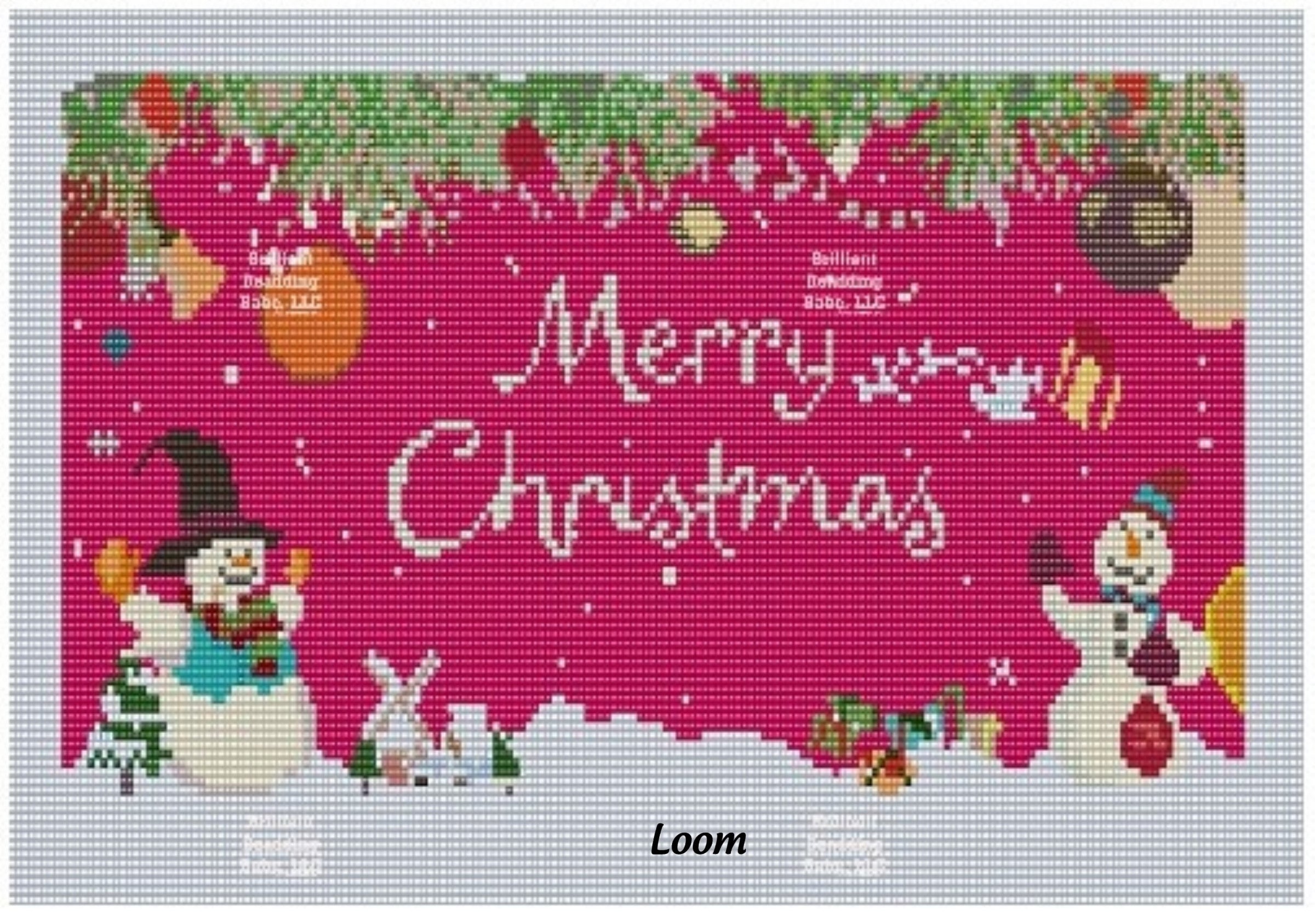 Peyote Stitch Loom Merry Christmas Seed Bead Pattern BrillIant